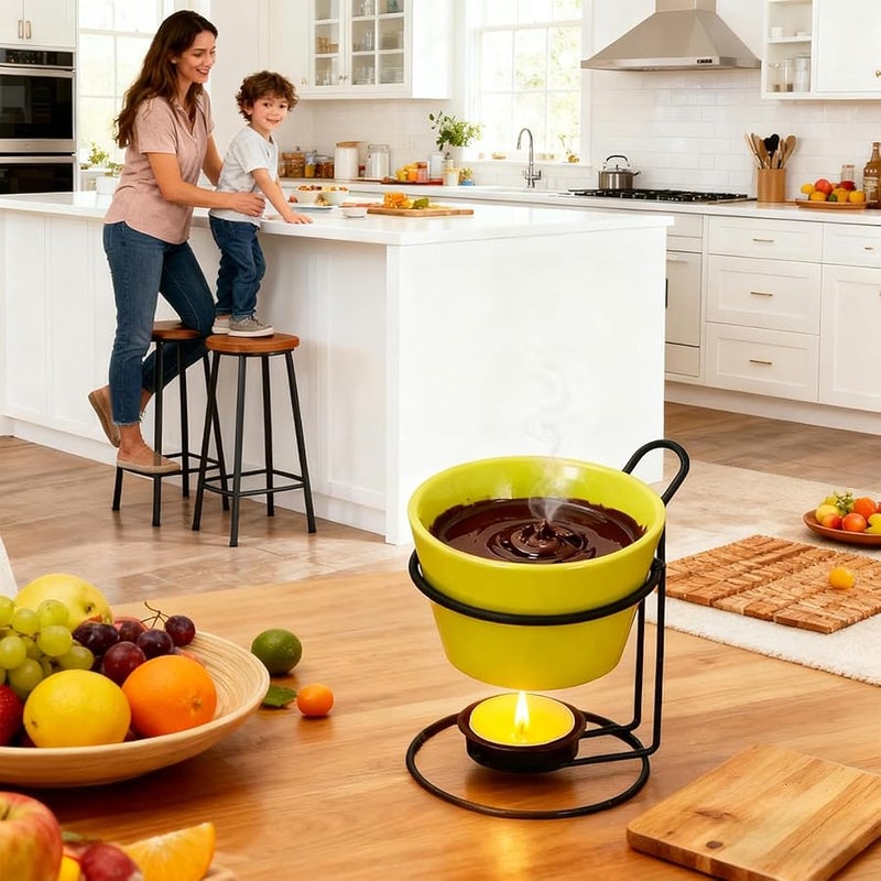 مذوب الشوكولاتة الأخضر المحمول للتدفئة، وعاء ذوبان مثالي لحفلات العائلة والحلويات في مطبخ المنزل. - Image 4